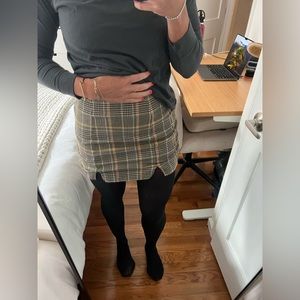 Pull & Bear Plaid Mini Skirt